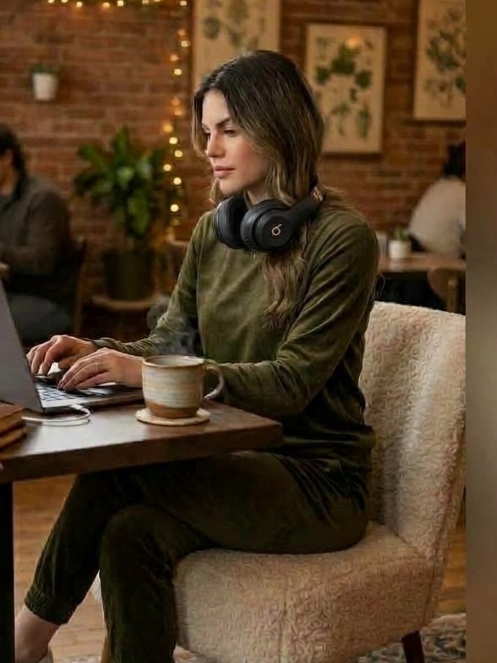 Cable & Gauge Forest Green Notebook with Velvour Jogging Suit Women’s Medium